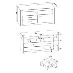 TV-Lowboard HARTFORD - Wildeiche-Asteiche - 127,6 cm breit -Esszimmer Verkaufsgeschäft 9004471900 04 1600Wx1600H