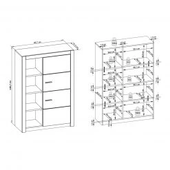 Kommode HARTFORD - Wildeiche-Asteiche - 95,7 cm breit -Esszimmer Verkaufsgeschäft 9004472200 04 1600Wx1600H