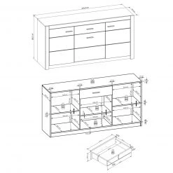 Sideboard HARTFORD - Wildeiche-Asteiche - 163 cm breit -Esszimmer Verkaufsgeschäft 9004472500 04 1600Wx1600H