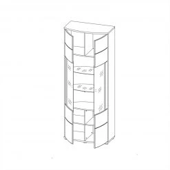 Vitrine GATE - weiß Hochglanz - anthrazit - 203 cm 6 Vitrine GATE - weiß Hochglanz - anthrazit - 203 cm -Esszimmer Verkaufsgeschäft 9004473000 03 1600Wx1600H