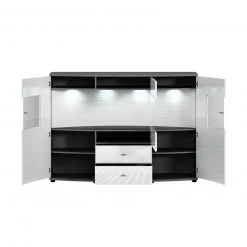 Highboard GATE - weiß Hochglanz - anthrazit - 160 cm 6 Highboard GATE - weiß Hochglanz - anthrazit - 160 cm -Esszimmer Verkaufsgeschäft 9004473100 03 1600Wx1600H