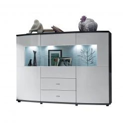 Highboard GATE - weiß Hochglanz - anthrazit - 160 cm