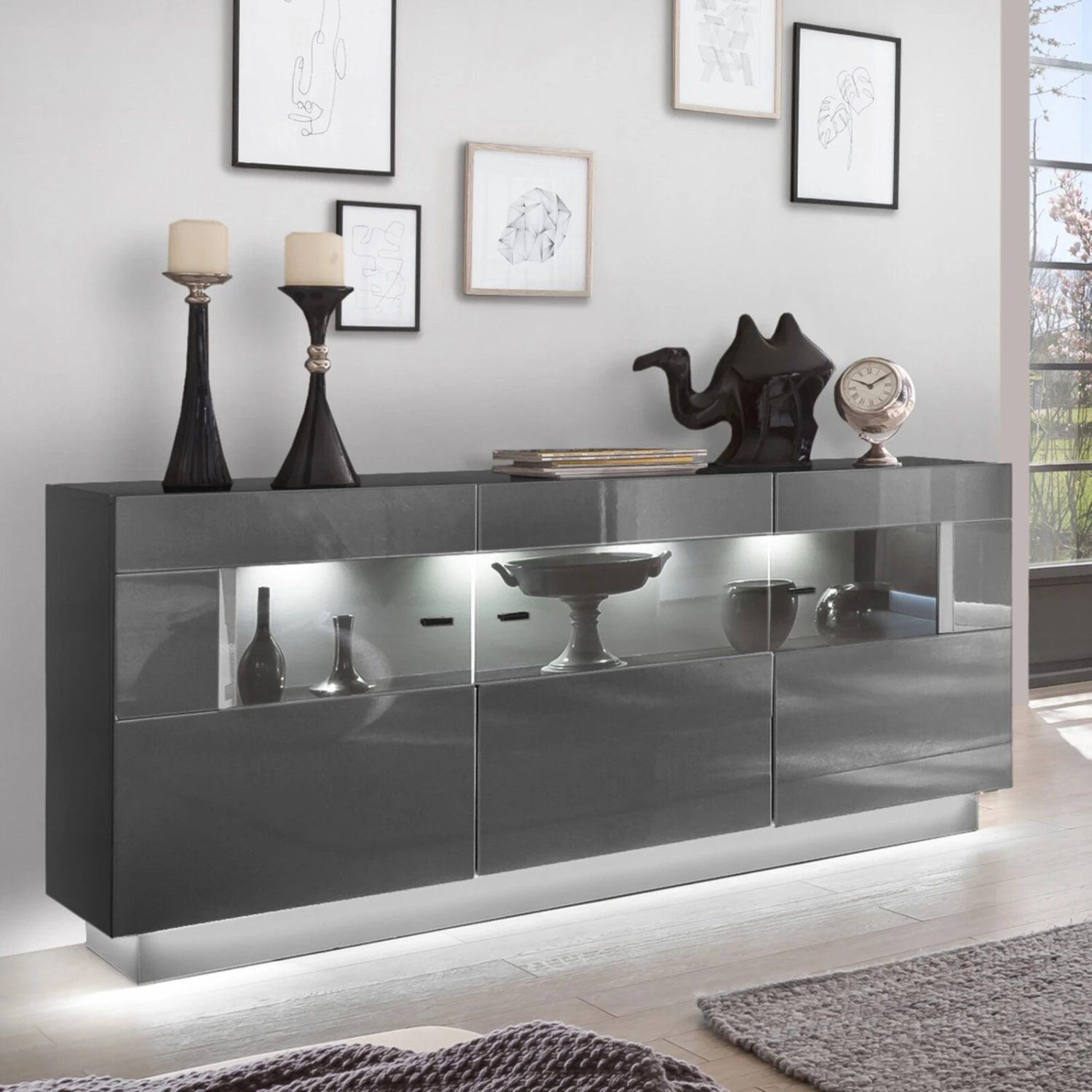 Sideboard SENSIS - anthrazit - 160 cm 2 Sideboard SENSIS - anthrazit - 160 cm – Bild 2