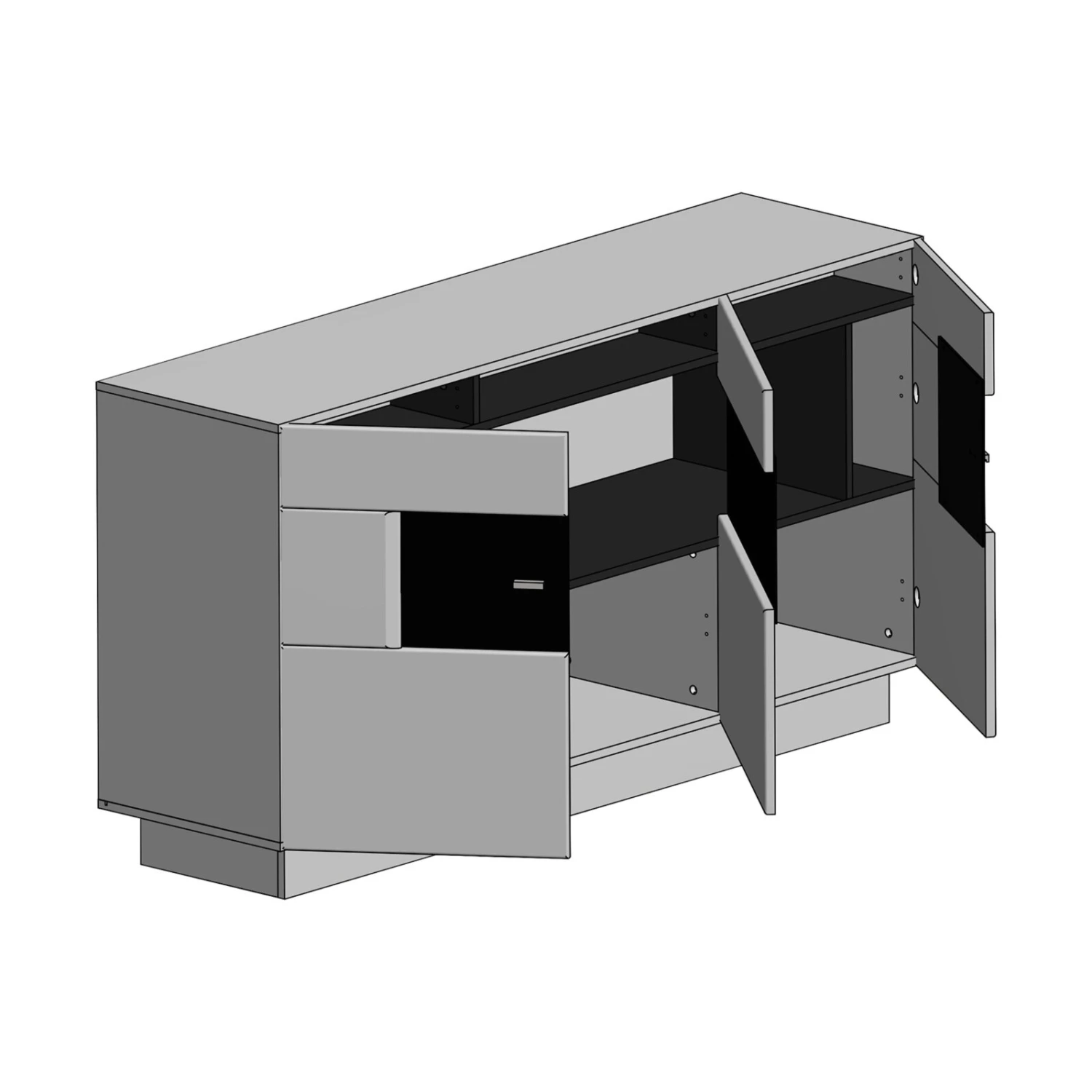 Sideboard SENSIS - anthrazit - 160 cm 3 Sideboard SENSIS - anthrazit - 160 cm – Bild 3