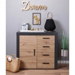 Kommode CORBETO - anthrazit - Eiche Artisan - 94 cm -Esszimmer Verkaufsgeschäft 9004830000 05 1600Wx1600H