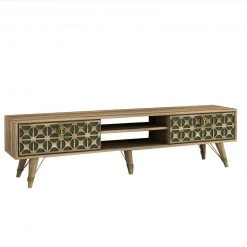 TV-Lowboard - Walnuss-dunkelgrün - 180 cm