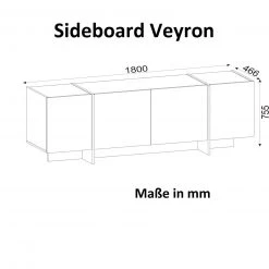 Sideboard - Marmor-Optik - braun - 180 cm 7 Sideboard - Marmor-Optik - braun - 180 cm -Esszimmer Verkaufsgeschäft 9004974900 04 1600Wx1600H