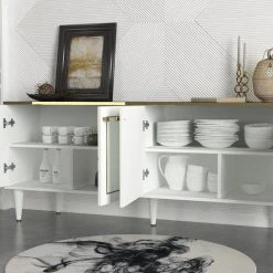 Sideboard - weiß - gold - Marmor-Platte - 180 cm -Esszimmer Verkaufsgeschäft 9004975300 03 1600Wx1600H