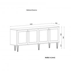 Sideboard - weiß - gold - Marmor-Platte - 180 cm -Esszimmer Verkaufsgeschäft 9004975300 04 1600Wx1600H
