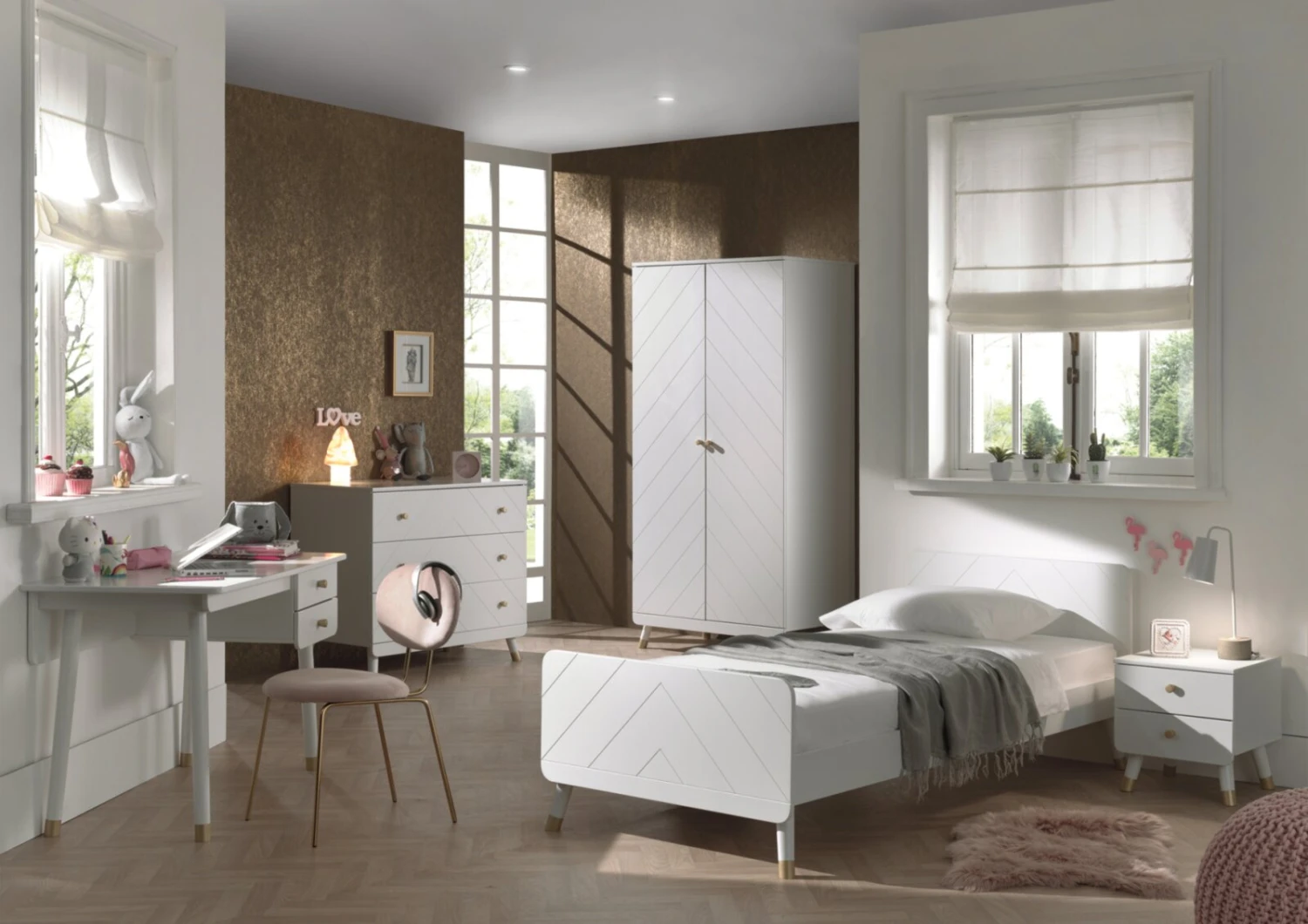 Kommode BILLY - weiß satin - 100 cm breit 3 Kommode BILLY - weiß satin - 100 cm breit – Bild 3