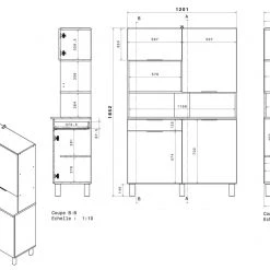 2er-Set Küchenbuffet URBAN 1 - weiß Hochglanz - 185 cm hoch -Esszimmer Verkaufsgeschäft 9005204000 03 1600Wx1600H