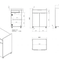 2er-Set Küchenbuffet URBAN 2 - grau Hochglanz - 185 cm hoch -Esszimmer Verkaufsgeschäft 9005204100 04 1600Wx1600H