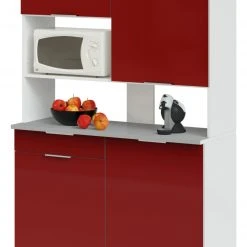 Buffet URBAN - rot-weiß - Hochglanz - 185 cm hoch