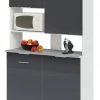 Buffet URBAN - grau-weiß - Hochglanz - 185 cm hoch