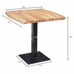 Esstisch - Akazie Massiv-schwarz - mit Baumkante - 80x75 cm 6 Esstisch - Akazie Massiv-schwarz - mit Baumkante - 80x75 cm -Esszimmer Verkaufsgeschäft 9005263100 03 1600Wx1600H