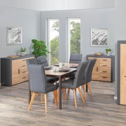 Highboard CORBETO - anthrazit - Artisan Eiche - 69 cm -Esszimmer Verkaufsgeschäft 9005267000 04 1600Wx1600H