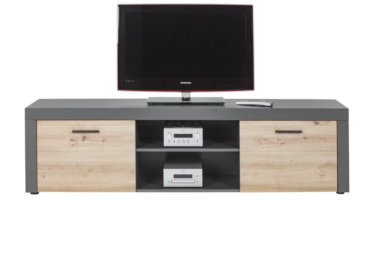 Lowboard CORBETO - anthrazit - Artisan Eiche - 180 cm 2 Lowboard CORBETO - anthrazit - Artisan Eiche - 180 cm – Bild 2