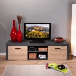 Lowboard CORBETO - anthrazit - Artisan Eiche - 180 cm 10 Lowboard CORBETO - anthrazit - Artisan Eiche - 180 cm -Esszimmer Verkaufsgeschäft 9005267100 05 1600Wx1600H