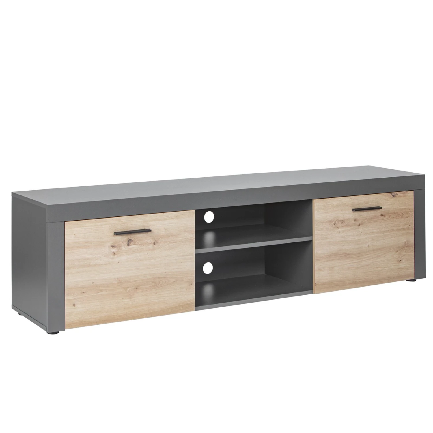 Lowboard CORBETO - anthrazit - Artisan Eiche - 180 cm 1 Lowboard CORBETO - anthrazit - Artisan Eiche - 180 cm