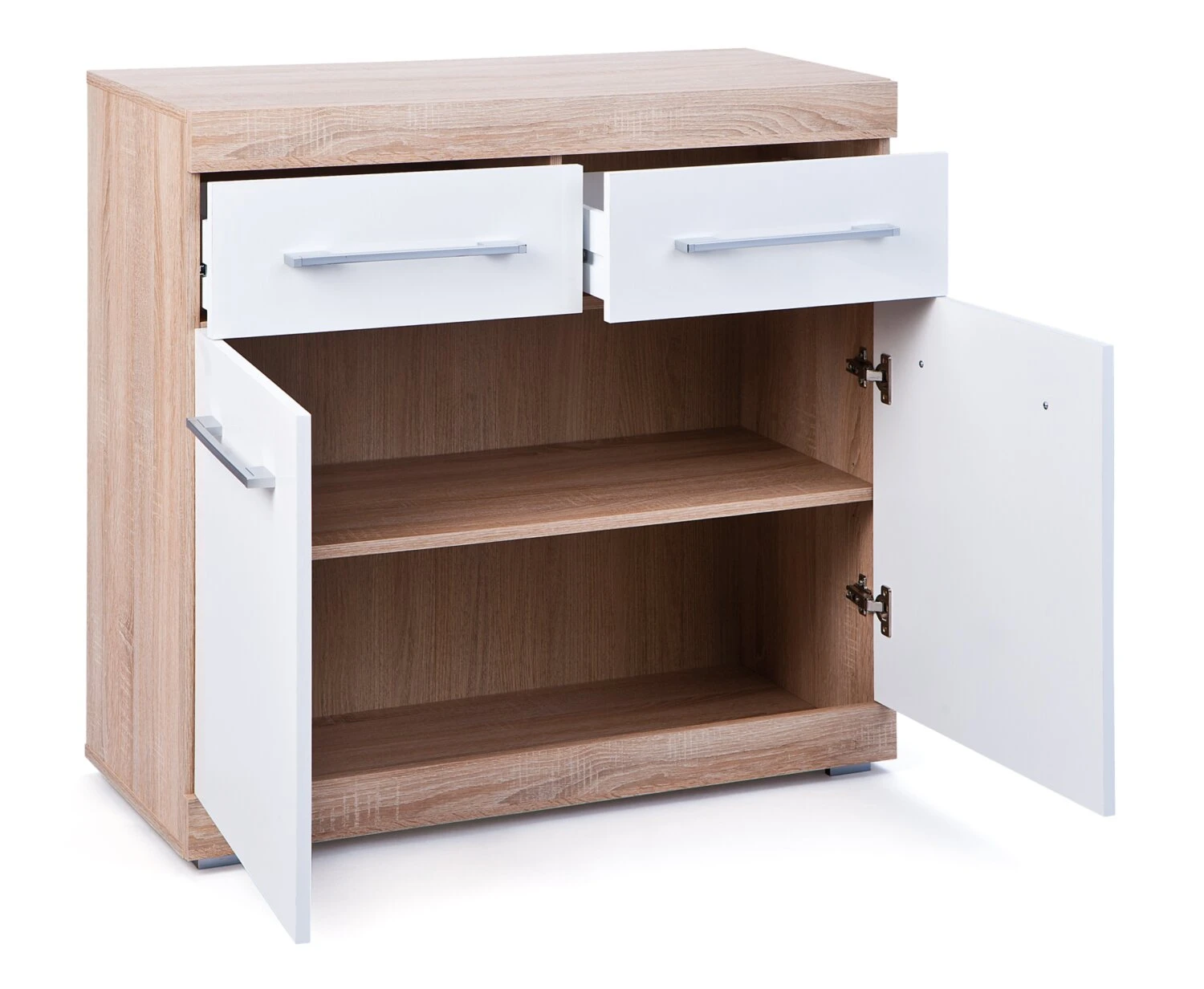 Kommode LUBLIN - weiß - Sonoma Eiche - 95 cm 2 Kommode LUBLIN - weiß - Sonoma Eiche - 95 cm – Bild 2