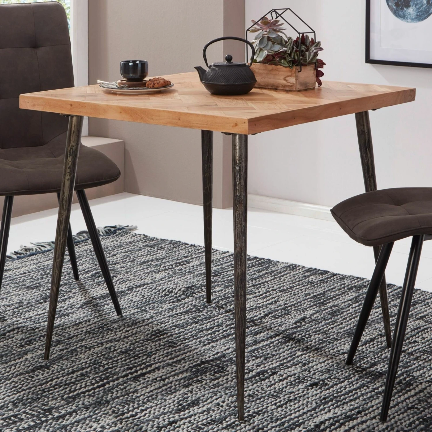 Esstisch - Akazie massiv - 80x80 cm 4 Esstisch - Akazie massiv - 80x80 cm – Bild 4