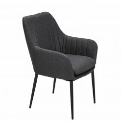 Polsterstuhl - dunkelgrau-schwarz - Webstoff