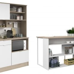 2-teiliges Buffet-Set SOCOOL - Jackson Eiche - weiß