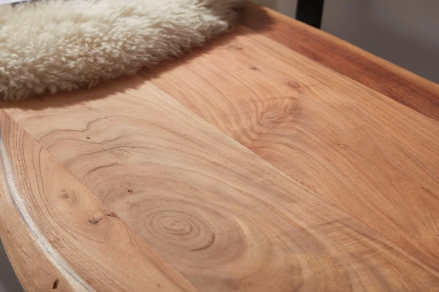 Sitzbank - braun-schwarz matt - Massivholz - 160 cm breit 4 Sitzbank - braun-schwarz matt - Massivholz - 160 cm breit – Bild 4