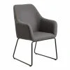 Armlehnenstuhl - dunkelgrau - Stoff - 90 cm hoch