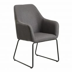 Armlehnenstuhl - dunkelgrau - Stoff - 90 cm hoch