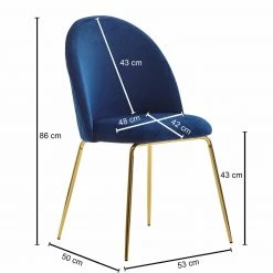 2-teiliges Stuhlset - blau-gold - Samt -Esszimmer Verkaufsgeschäft 9005297500 03 1600Wx1600H