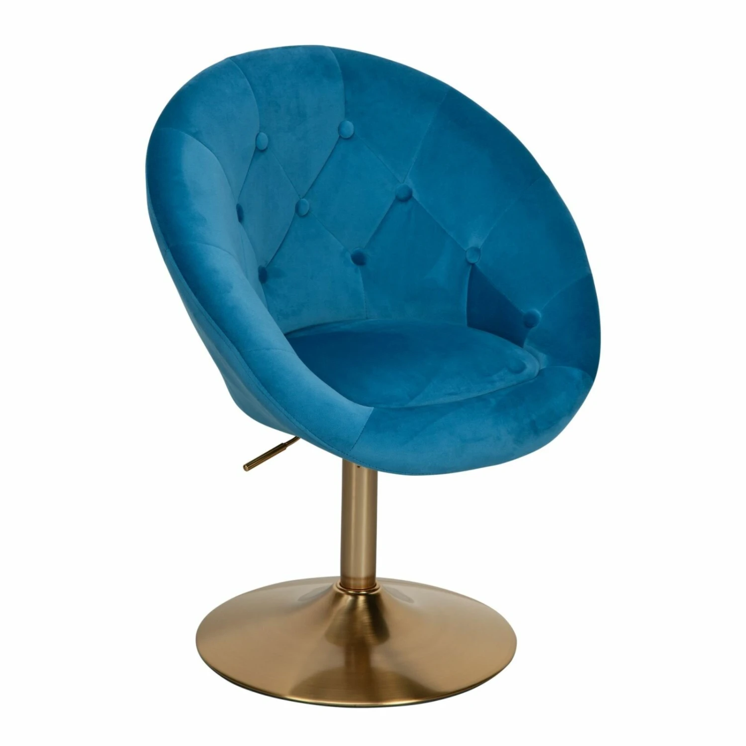 Loungesessel - blau-gold - Samt - höhenverstellbar 1 Loungesessel - blau-gold - Samt - höhenverstellbar