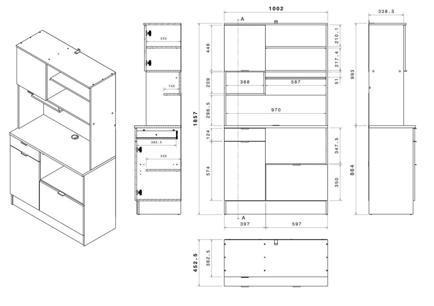 Buffet SOCOOL 11 - Jackson Eiche - weiß 4 Buffet SOCOOL 11 - Jackson Eiche - weiß – Bild 4