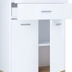 Seitenschrank LANDOS - weiß-Honig-Eiche - 60 cm