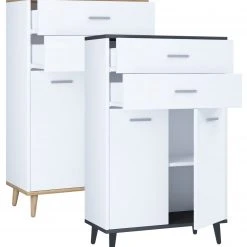 Seitenschrank LANDOS - weiß-Honig-Eiche - 60 cm -Esszimmer Verkaufsgeschäft 9005459700 03 1600Wx1600H